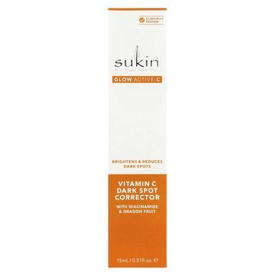 Sukin, Glow Active-C, Vitamin C Dark Spot Corrector, 0.51 fl oz (15 ml) купить в Киеве и Украине