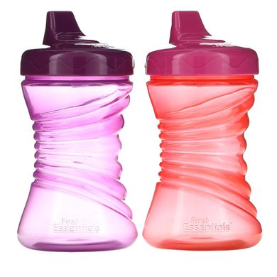 NUK, First Essentials, жорсткий носик Fun Grips, рожевий/фіолетовий, від 12 місяців, 2 чашки