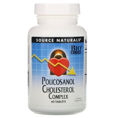 Протихолестериновий комплекс з полікозанолом, Policosanol Cholesterol Complex, Source Naturals, 60 таблеток