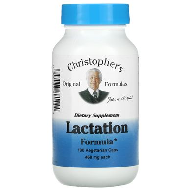 Формула лактації, Christopher's Original Formulas, 460 мг, 100 рослинних капсул