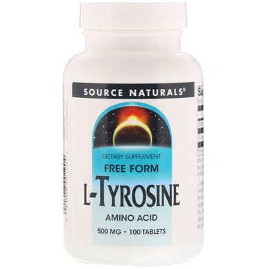 L-Тирозин, L-Tyrosine, Source Naturals, 500 мг, 100 таблеток