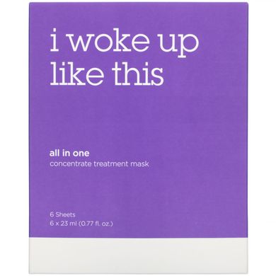 Універсальна маска-концентрат, I Woke Up Like This, 6 листів, 0,77 рідкої унції (23 мл) кожна