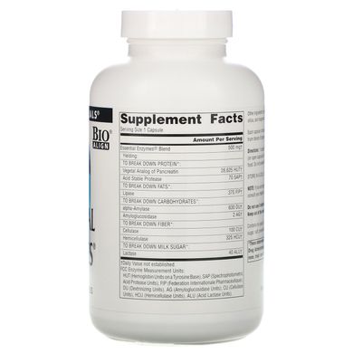 Ферменти для травлення Source Naturals (Essential Enzymes) 500 мг 240 капсул