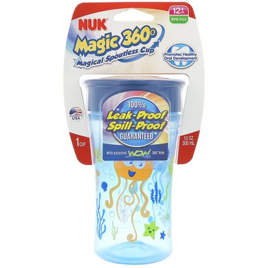 Magic360, чарівна чашка-непроливайка, з 12 місяців, для хлопчиків, NUK, 10 унц (300 мл)