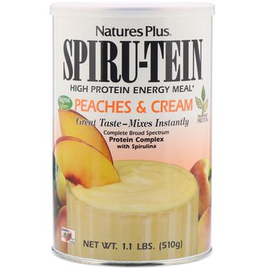 Протеїн з високим вмістом білка смак персика та вершків Nature's Plus (Protein Energy Meal) 510 г