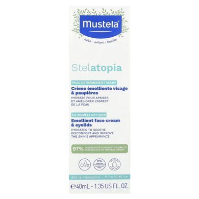 Крем для лица с эффектом стелатопии, Baby, Stelatopia Emollient Face Cream, Mustela, 1,35 жидкой унции (40 мл) купить в Киеве и Украине