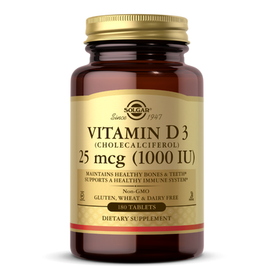 Витамин Д3 Solgar (Vitamin D3) 25 мкг 1000 МЕ 180 таблеток купить в Киеве и Украине