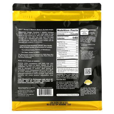 Сироватковий протеїн ізолят ваніль California Gold Nutrition (Whey Protein Isolate) 908 г