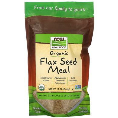 Органічна лляна мука Now Foods (Organic Flax Seed Meal) 340 г
