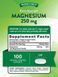 Магній, Magnesium, Nature's Truth, підвищена сила дії, 250 мг, 100 каплет фото