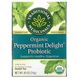 Пробиотические чаи, органический пробиотик перечной мяты, Probiotic Teas, Organic Peppermint Delight Probiotic, Traditional Medicinals, 16 пакетиков чая в упаковке, 0,85 унции (24 г) фото