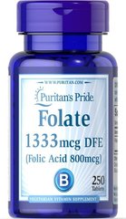 Фолиевая кислота Puritan's Pride (Folic Acid) 800 мкг 250 таблеток купить в Киеве и Украине