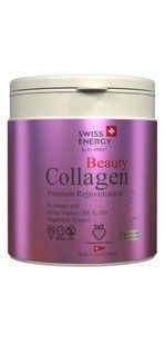 Колаген, комплекс преміум-класу (I та III тип), BEAUTY COLLAGEN, Swiss Energy, для красивої шкіри, волосся та нігтів, зі смаком полуниці, 240 г