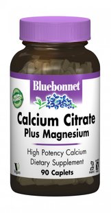 Цитрат кальция с магнием Bluebonnet Nutrition (Calcium Citrate Plus Magnesium) 1000 мг/400 мг 90 капсул купить в Киеве и Украине