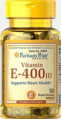Витамин Е Puritan's Pride (Vitamin E) 400 МЕ 50 капсул купить в Киеве и Украине