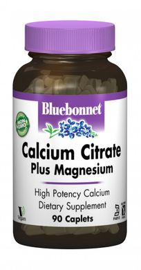 Цитрат кальцію з магнієм Bluebonnet Nutrition (Calcium Citrate Plus Magnesium) 1000 мг / 400 мг 90 капсул