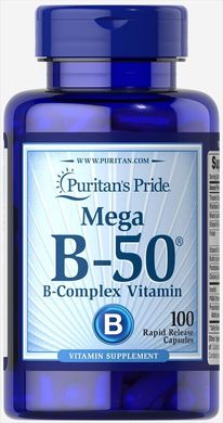 Вітамін B-50® Комплекс, Vitamin B-50® Complex, Puritan's Pride, 50 мг, 100 капсул