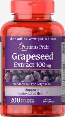Экстракт виноградных косточек Puritan's Pride (Grapeseed Extract) 100 мг 200 капсул купить в Киеве и Украине