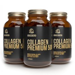 Коллаген премиум + витамин С Grassberg (Collagen Premium) 500 мг/40 мг 120 капсул купить в Киеве и Украине