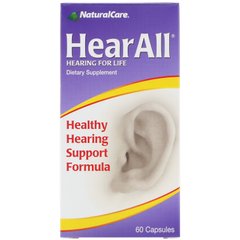 HearAll, добавка для здоровья слуха, NaturalCare, 60 капсул купить в Киеве и Украине