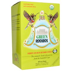 Органічний зелений Ройбос, без кофеїну, Port Trading Co, 40 чайних пакетиків, 3,53 унції (100 г)