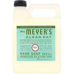 Жидкое мыло для рук, базилик, Mrs. Meyers Clean Day, 33 жидких унции (975 мл) купить в Киеве и Украине