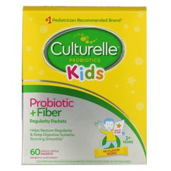 Звичайний пробиотик + клітковина, без ароматизаторів, Culturelle, 60 пакетиків з однією порцією