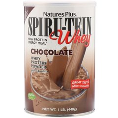 Сыворотка Spiru-Tein, питание с высоким содержанием белка, шоколад, Nature's Plus, 448 г купить в Киеве и Украине