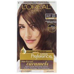 Освітлююча фарба для волосся Superior Preference з системою надання сяйва, холодний, освітлений натуральний коричневий UL51, L'Oreal, на 1 застосування