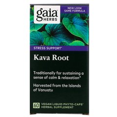 Корень кава-кавы, Gaia Herbs, 60 растительных жидких фитокапсул купить в Киеве и Украине