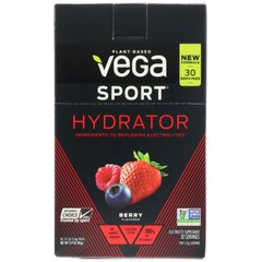 Спорт, гідратор, ягоди, Vega, 30 пакетів, 0,1 унції (2,8 г) Кожні