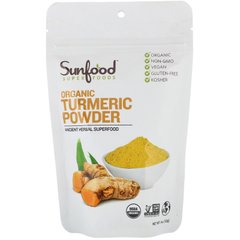Органічний порошок куркуми, Organic Turmeric Powder, Sunfood, 113 г