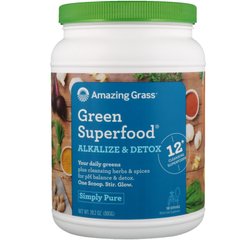 Зелений суперпродукт, для олужнення й виведення токсинів, Amazing Grass, 282 унцій (800 г)