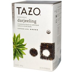 Органический Дарджилинг, черный чай, Tazo Teas, 20 пакетиков с фильтром, 1,6 унции (46 г) купить в Киеве и Украине