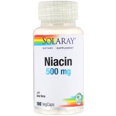Ниацин Витамин B3 Solaray (Niacin Vitamin B3) 500 мг 100 капсул купить в Киеве и Украине