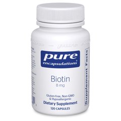 Біотин Pure Encapsulations (Biotin) 8 мг 120 капсул