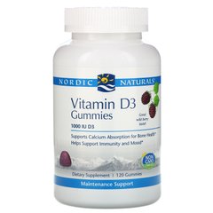 Витамин D3, Лесная ягода, Nordic Naturals, 1000 МЕ, 120 жевательных таблеток купить в Киеве и Украине