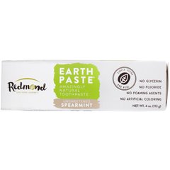 Earthpaste, вражаюча натуральна зубна паста, несолодка, м'ята, Redmond Trading Company, 4 унції (113 г)