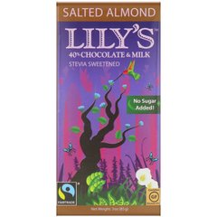 40% шоколад, солоне мигдальне молоко, Lily's Sweets, 3 унції (85 г)