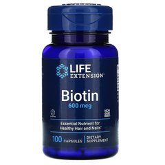 Биотин, Biotin, Life Extension, 600 мкг, 100 капсул купить в Киеве и Украине