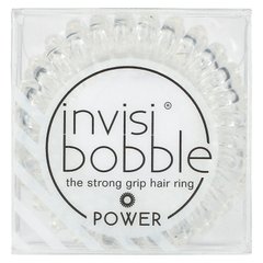 Invisibobble, Power, Кільце для волосся Strong Grip, Crystal Clear, 3 шт. В упаковці