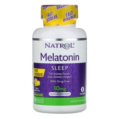 Мелатонин быстрого высвобождения Natrol (Melatonin) 10 мг 100 таблеток со вкусом цитрусовых купить в Киеве и Украине