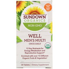 Мультивітаміни для чоловіків Sundown Organics (Well Men's Multivitamin) 1 в день 30 таблеток