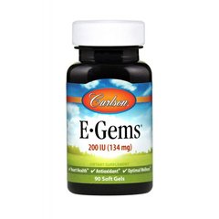Витамин Е Carlson Labs (E-Gems Natural Vitamin E) 200 МЕ 90 капсул купить в Киеве и Украине