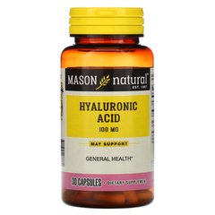 Гиалуроновая кислота Mason Natural (Hyaluronic Acid) 100 мг 30 капсул купить в Киеве и Украине