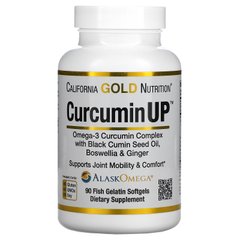 Омега-3 куркумін комплекс проти запалення California Gold Nutrition (CurcuminUP Omega-3 Curcumin Complex Inflammation Support) 90 м'яких капсул