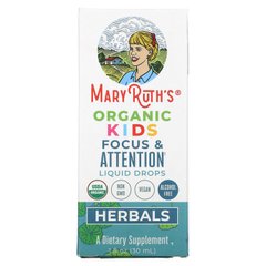 MaryRuth Organics, Herbals, органические жидкие капли для внимания и внимания детей, 1 жидкая унция (30 мл) купить в Киеве и Украине