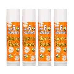 Органический бальзам для губ Sierra Bees (Organic Lip Balm) 4 штуки в упаковке мандарин-ромашка купить в Киеве и Украине