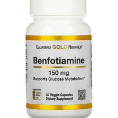 Бенфотиамин California Gold Nutrition (Benfotiamine) 150 мг 30 растительных капсул купить в Киеве и Украине