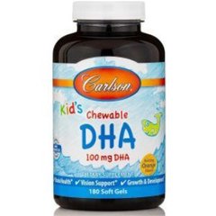 Рыбий жир ДГК для детей апельсин Carlson Labs (Kid's Chewable DHA) 100 мг 180 гелевых капсул купить в Киеве и Украине